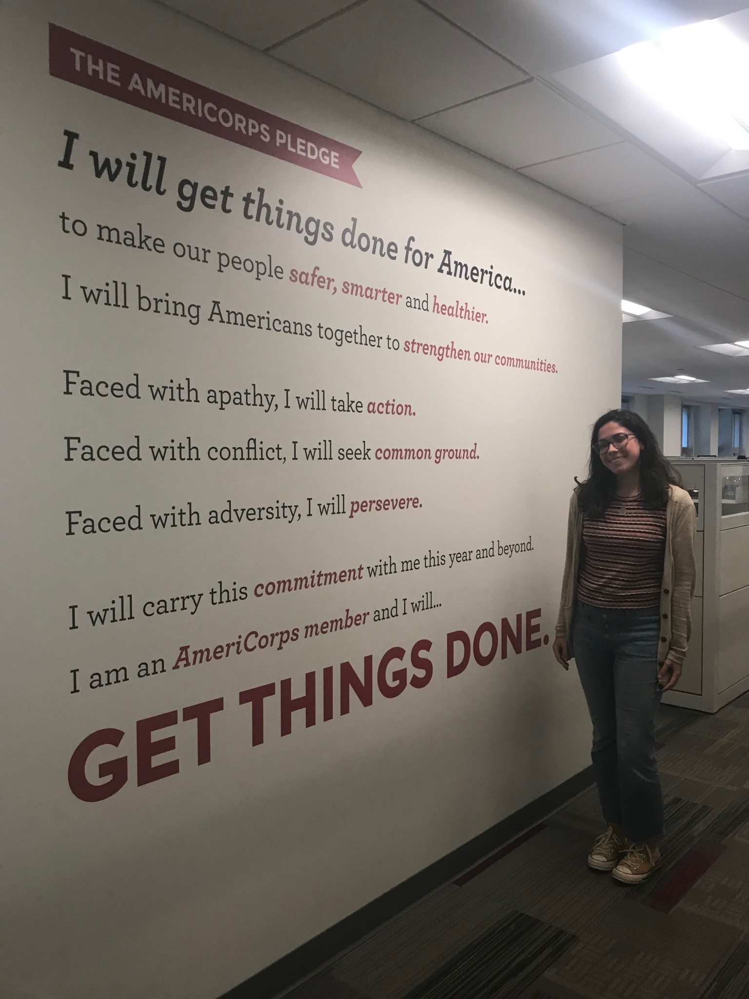 Erin at the Americorps Headquarters