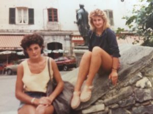My mum (right) and her friend, hitch hiking in Corsica. 